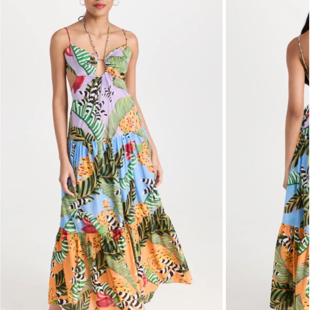FARM Rio Mixed Striped Bananas Maxi Dress - Picture 5 of 9